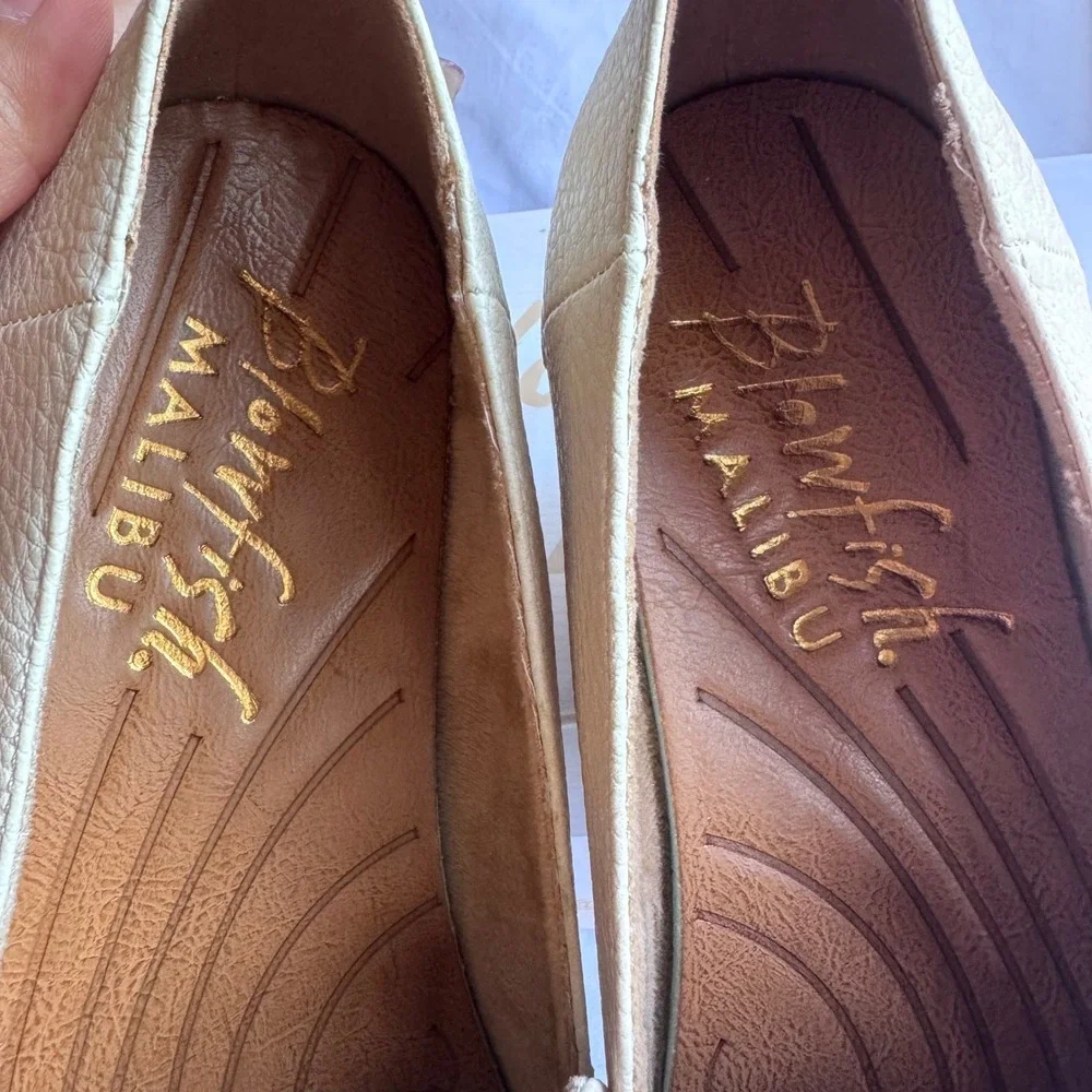 New Blowfish Malibu Harper Off White Loafers Studded Slip On Vegan Shoes‎ US 10M